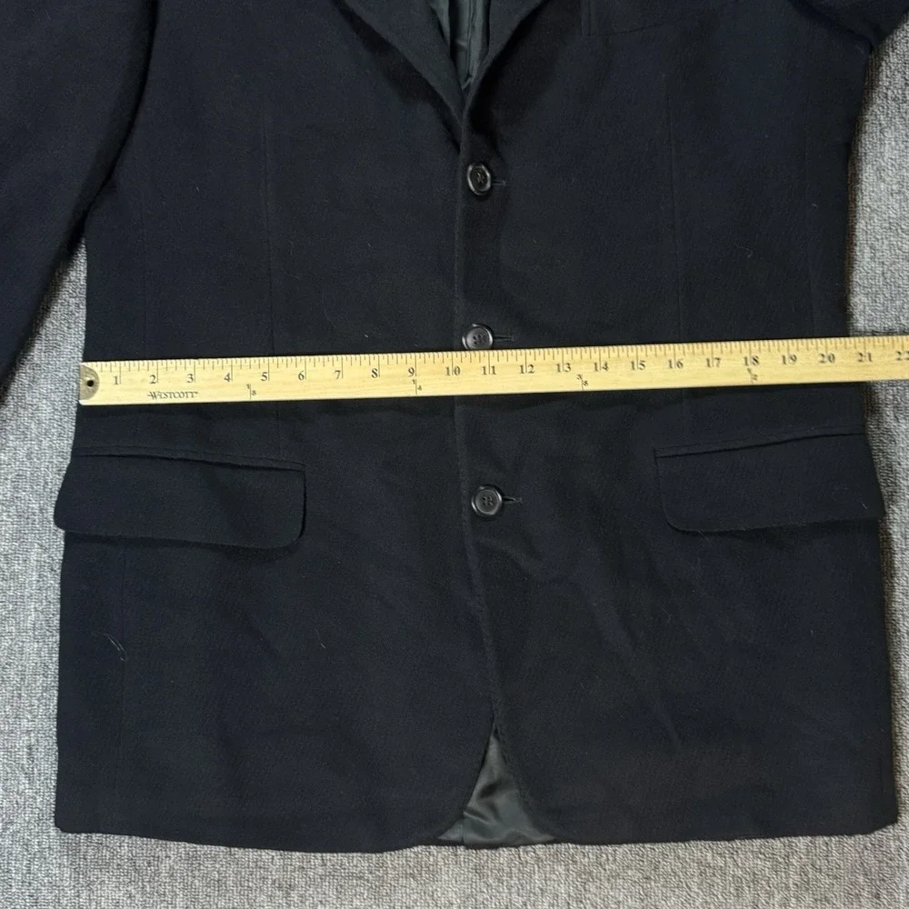 Ermenegildo Zegna Men Pure Cashmere Solid Black Blazer‎ Missing Size Tag Vintage